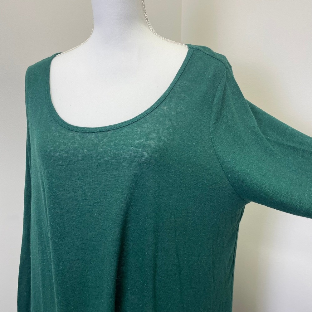 NEW Torrid Green Linen Blend Drop Shoulder Hi-Low Tunic Top 3 3X 22-24 - Picture 3 of 15